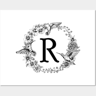 Monogram Frame Hummingbirds R Posters and Art